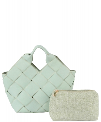 Fashion Woven Crossbody Bag 2in1 Set LAS005 MINT